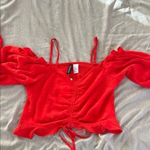 Red Off-Shoulder Top